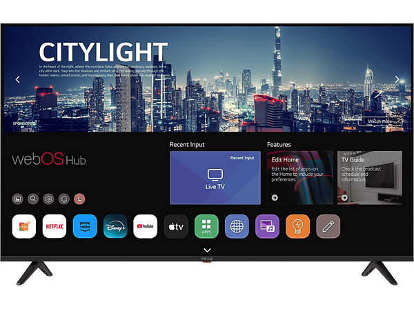 Opiniones PEAQ PTV 65WQU-5025E UHD 4K Dolby Audio Smart TV DVB-T2 60 Hz HDR10 Diseño sin marco Negro