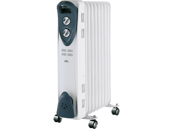 Opiniones OK ORO 1122524 ES 2000 W 3 niveles de calor 9 elementos Termostato regulable Display LED Blanco