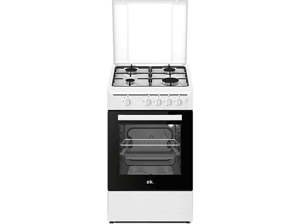 Opiniones OK. OFC 2421-3 A Gas Natural y Gas Butano 4 quemadores Horno de gas 49 l de Capacidad Blanco